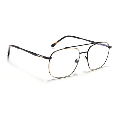 Voyage Golden & Black Wayfarer Eyeglasses for Men & Women (73016FMG7088-C3)