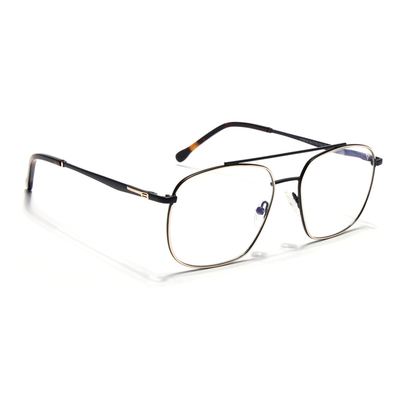 Voyage Golden & Black Wayfarer Eyeglasses for Men & Women (73016FMG7088-C3)