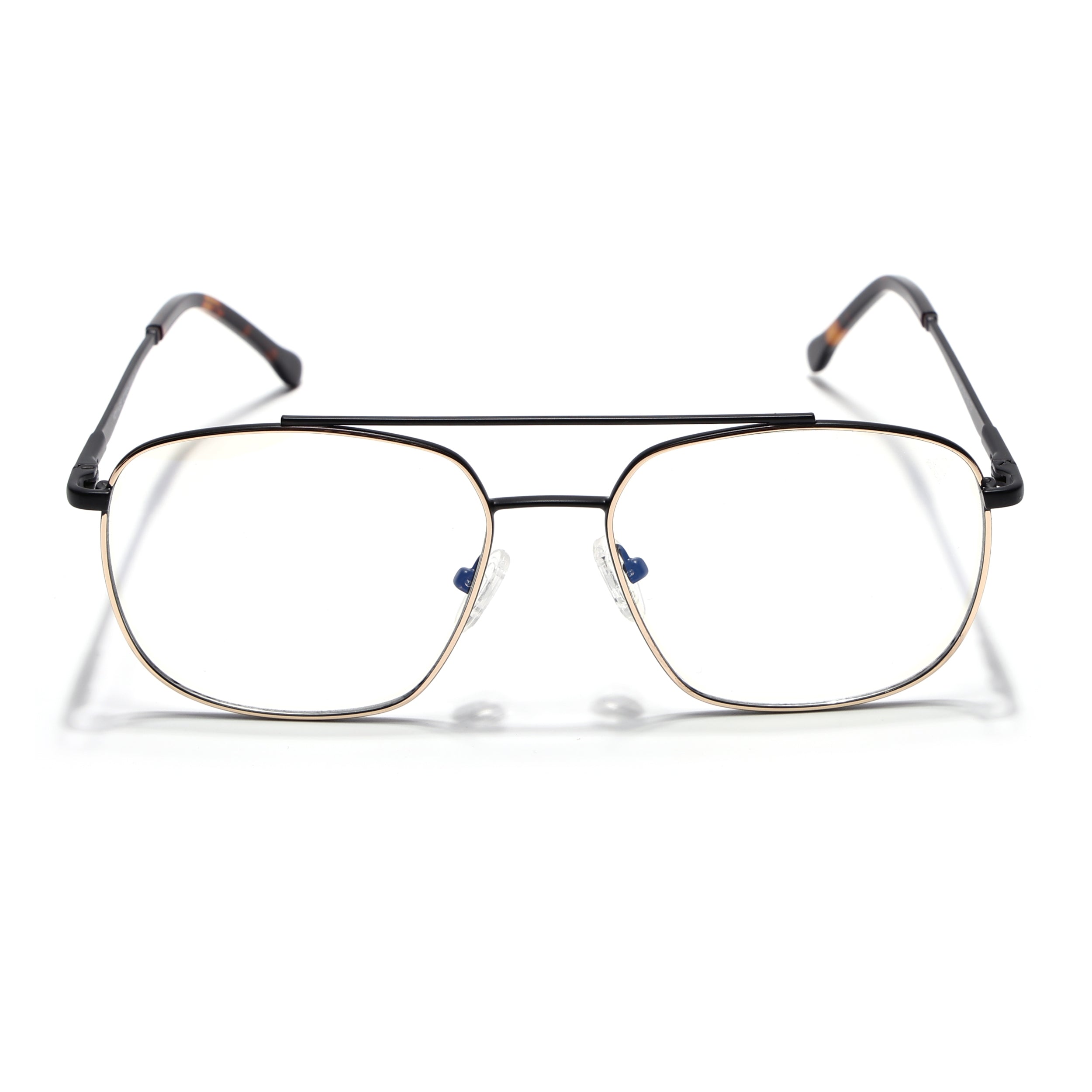 Voyage Golden & Black Wayfarer Eyeglasses for Men & Women (73016FMG7088-C3)