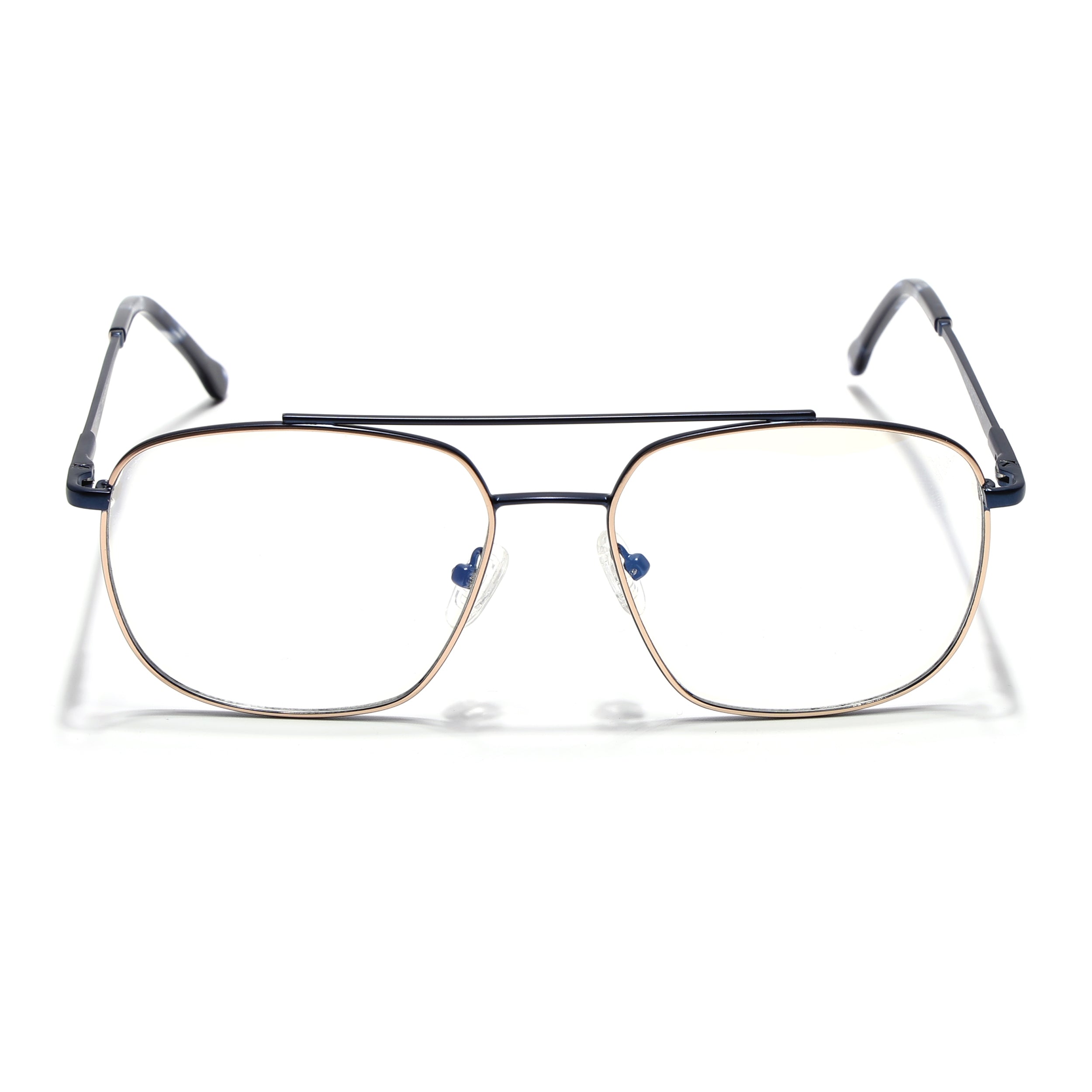 Voyage Golden & Navy Blue Wayfarer Eyeglasses for Men & Women (73016FMG7089-C4)