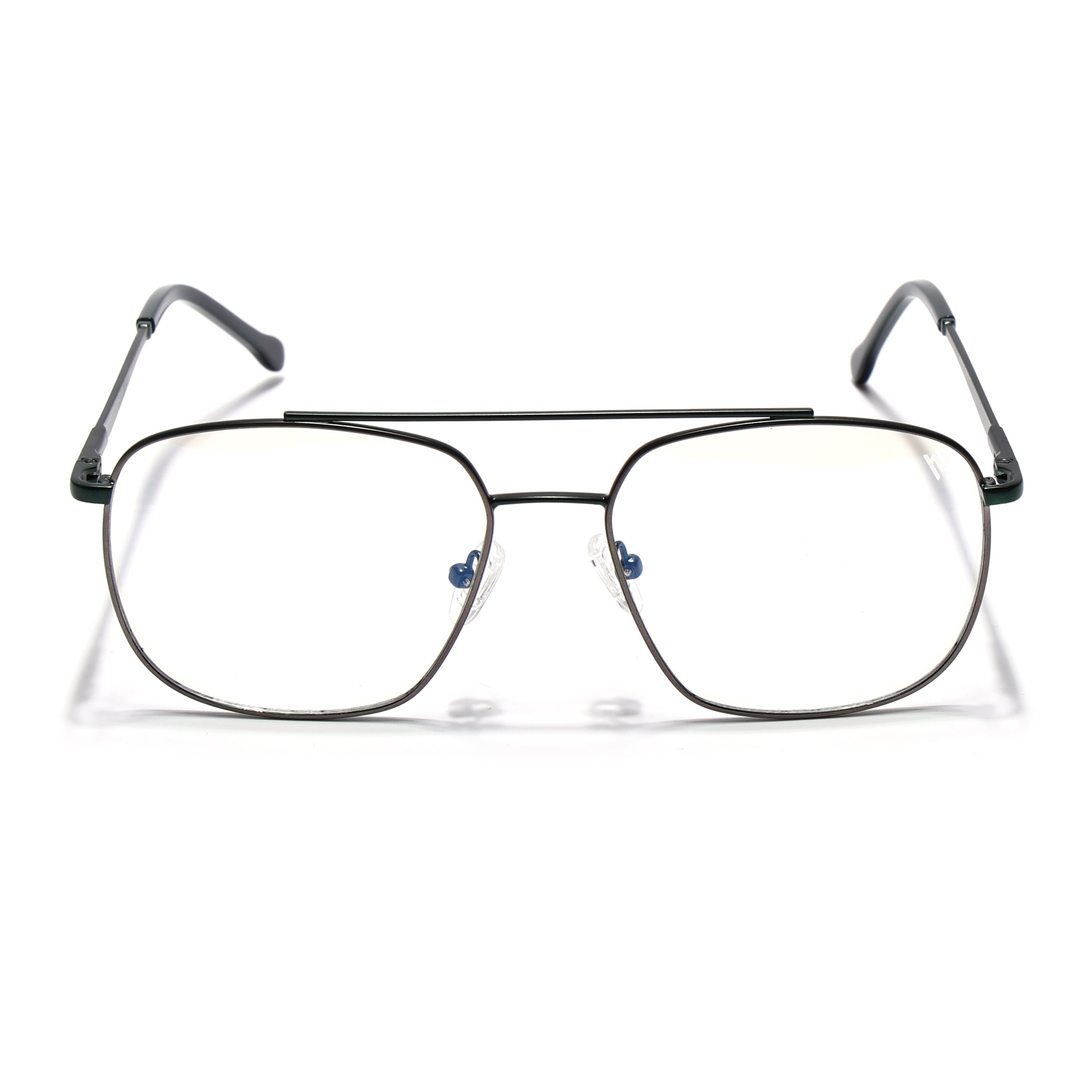 Voyage Grey & Green Wayfarer Eyeglasses for Men & Women (73016FMG7092-C7)
