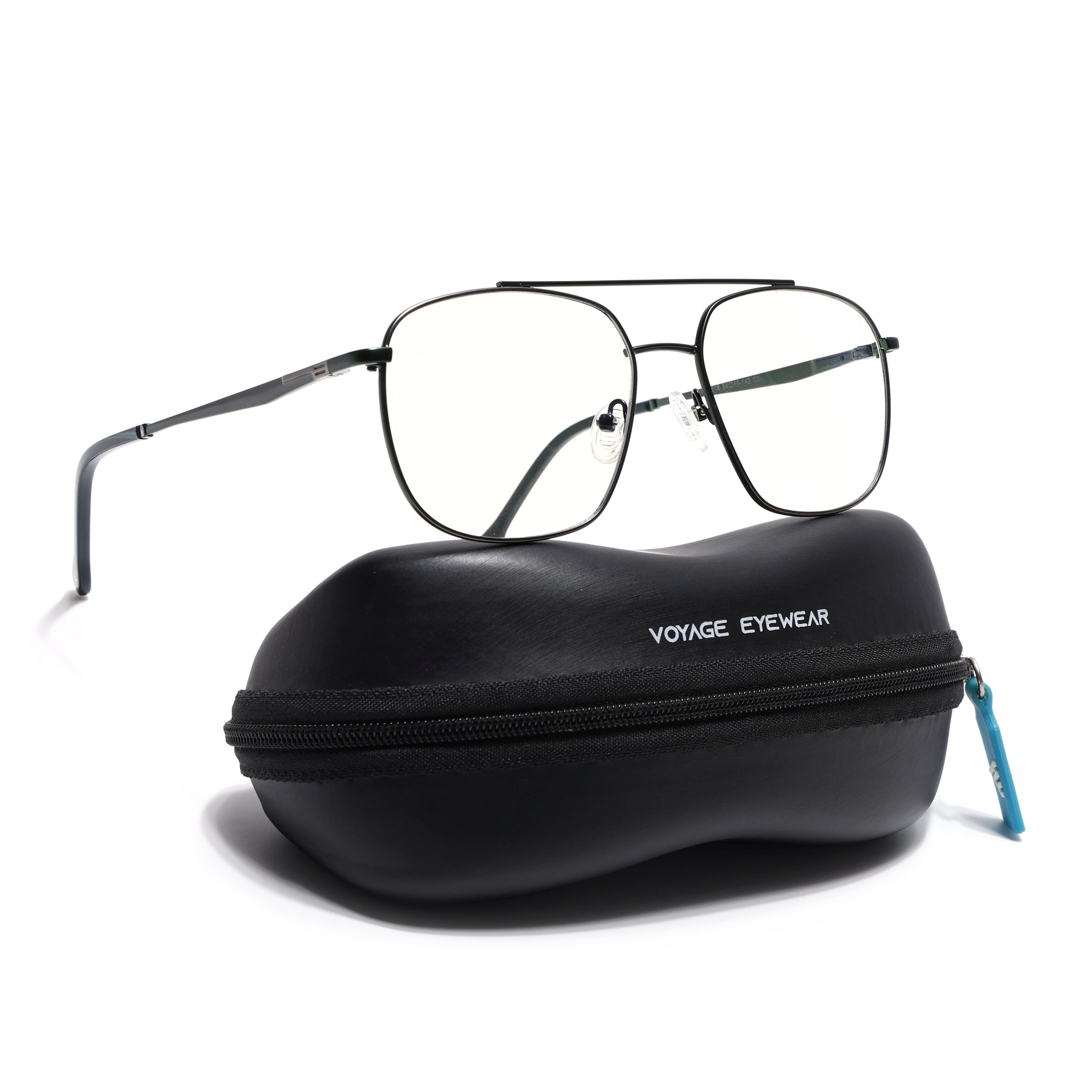 Voyage Grey & Green Wayfarer Eyeglasses for Men & Women (73016FMG7092-C7)