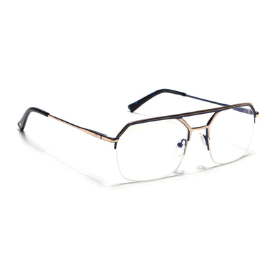 Voyage Golden & Black Half Rim Eyeglasses for Men & Women (73017FMG7093-C1)