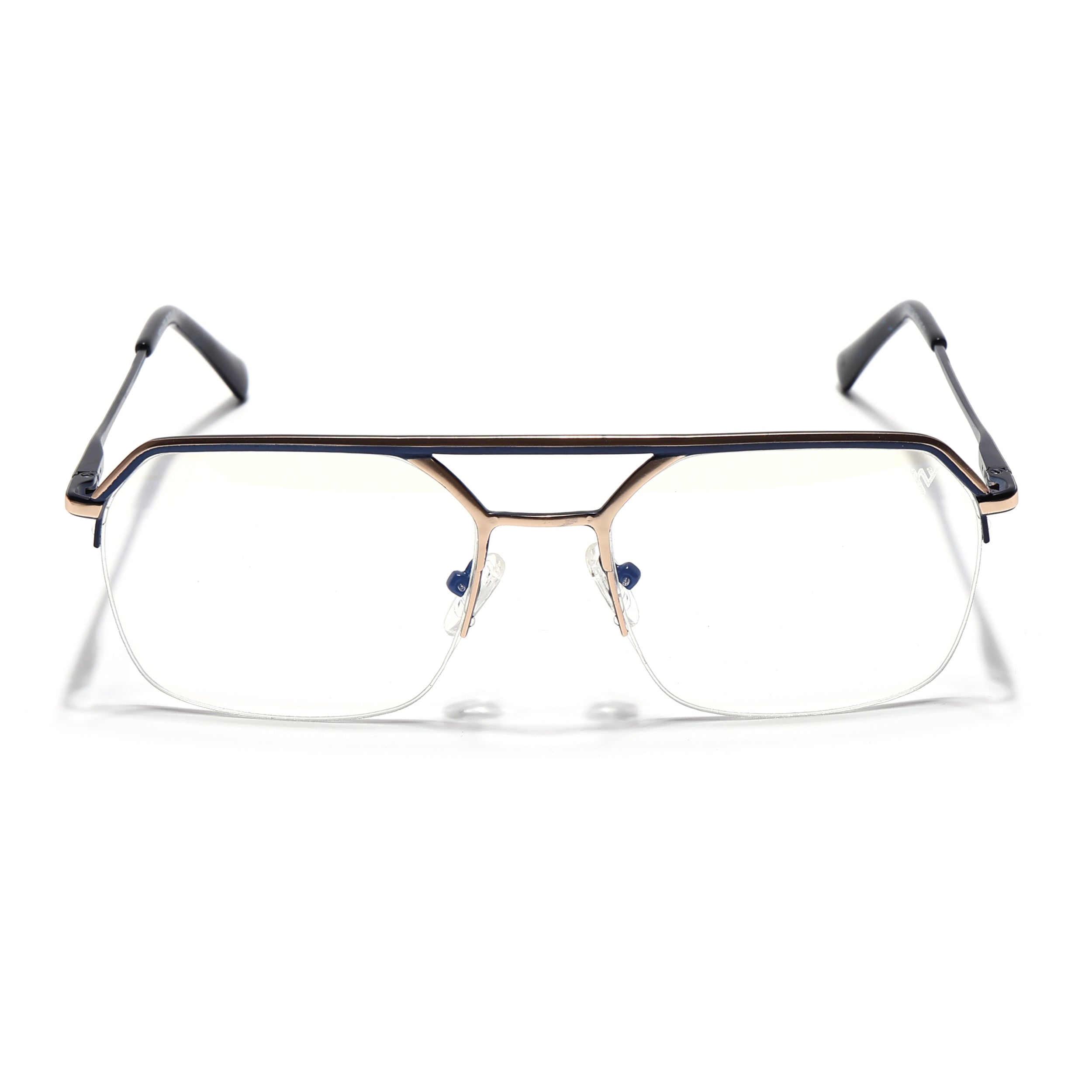 Voyage Golden & Black Half Rim Eyeglasses for Men & Women (73017FMG7093-C1)