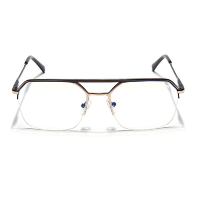Voyage Golden & Black Half Rim Eyeglasses for Men & Women (73017FMG7093-C1)
