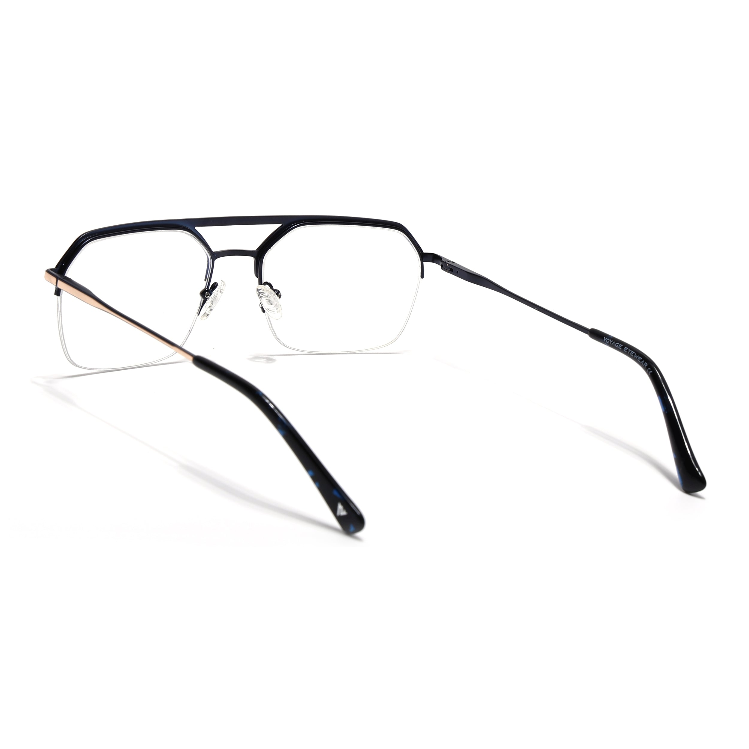 Voyage Golden & Black Half Rim Eyeglasses for Men & Women (73017FMG7093-C1)