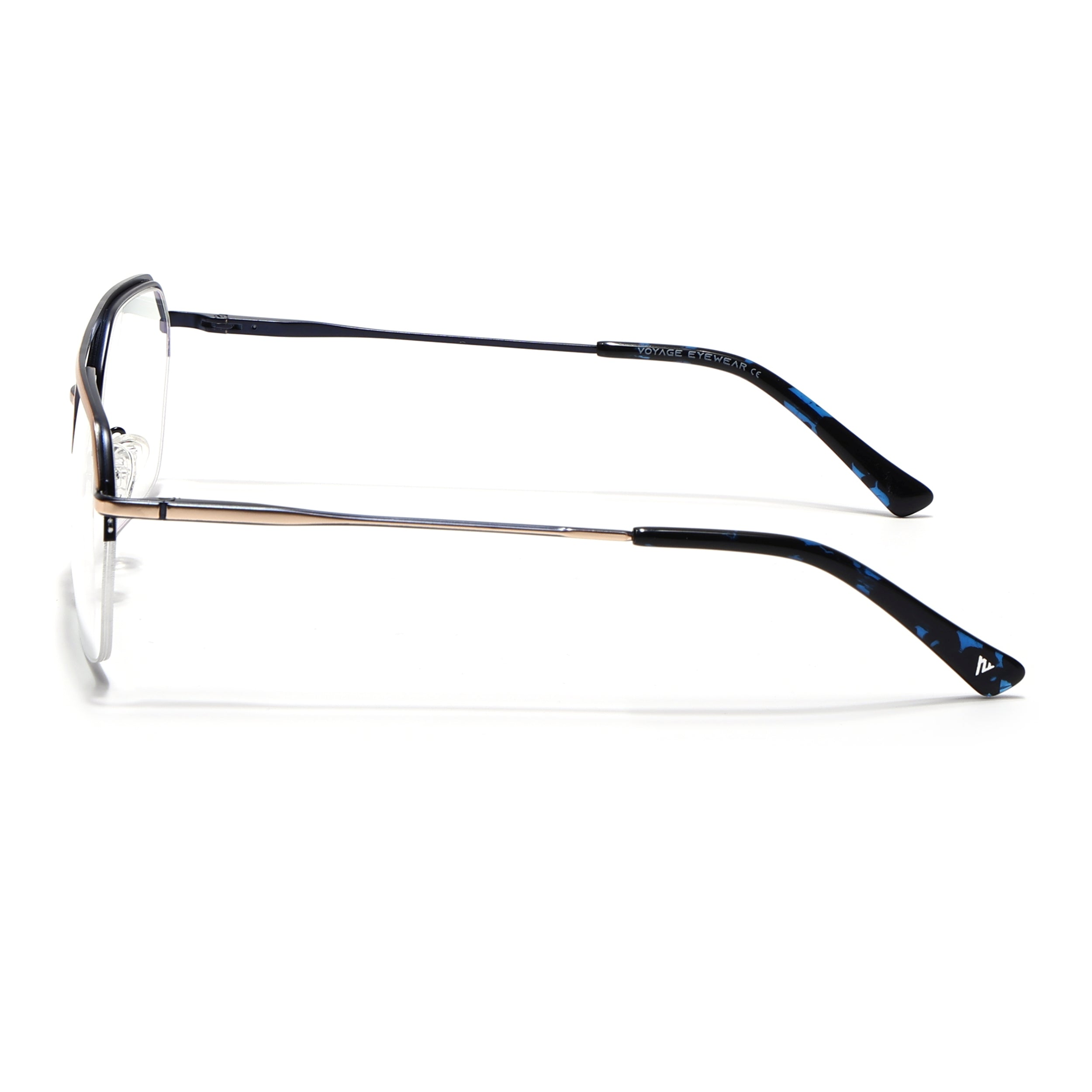 Voyage Golden & Black Half Rim Eyeglasses for Men & Women (73017FMG7093-C1)