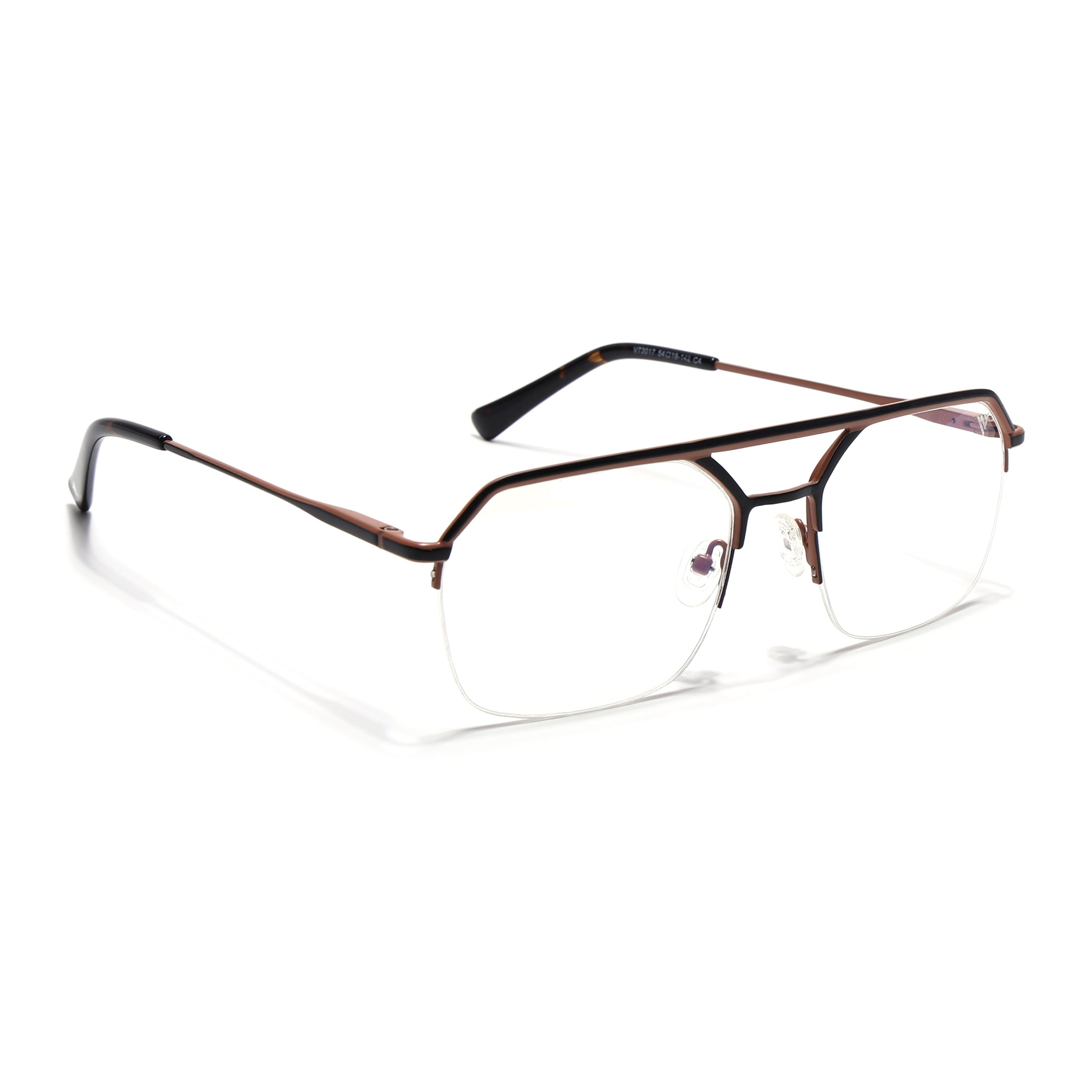 Voyage Black & Brown Half Rim Eyeglasses for Men & Women (73017FMG7095-C3)