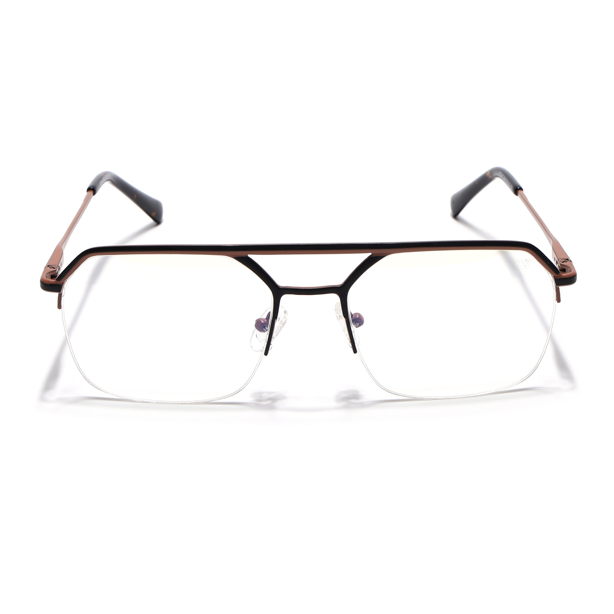 Voyage Black & Brown Half Rim Eyeglasses for Men & Women (73017FMG7095-C3)