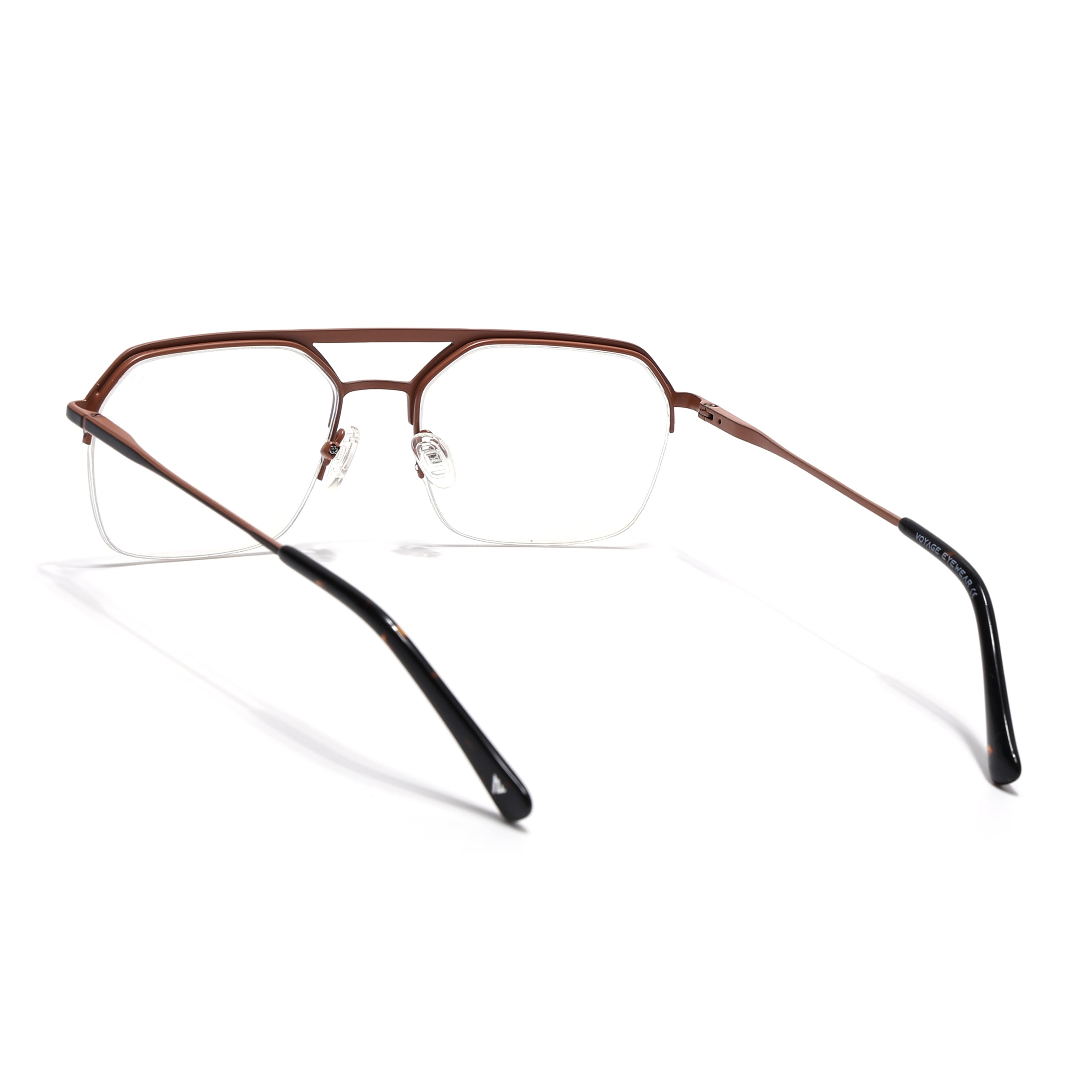 Voyage Black & Brown Half Rim Eyeglasses for Men & Women (73017FMG7095-C3)