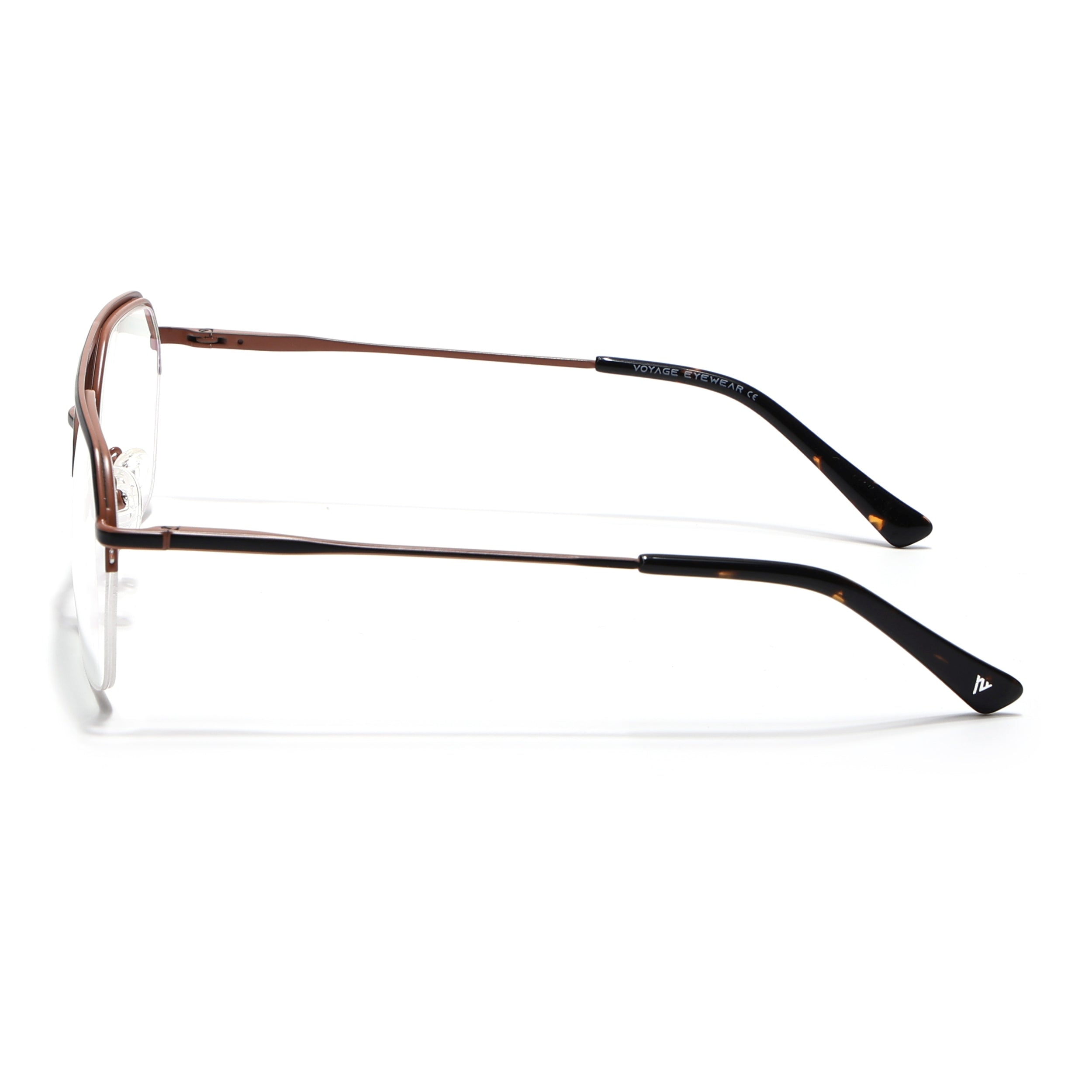 Voyage Black & Brown Half Rim Eyeglasses for Men & Women (73017FMG7095-C3)