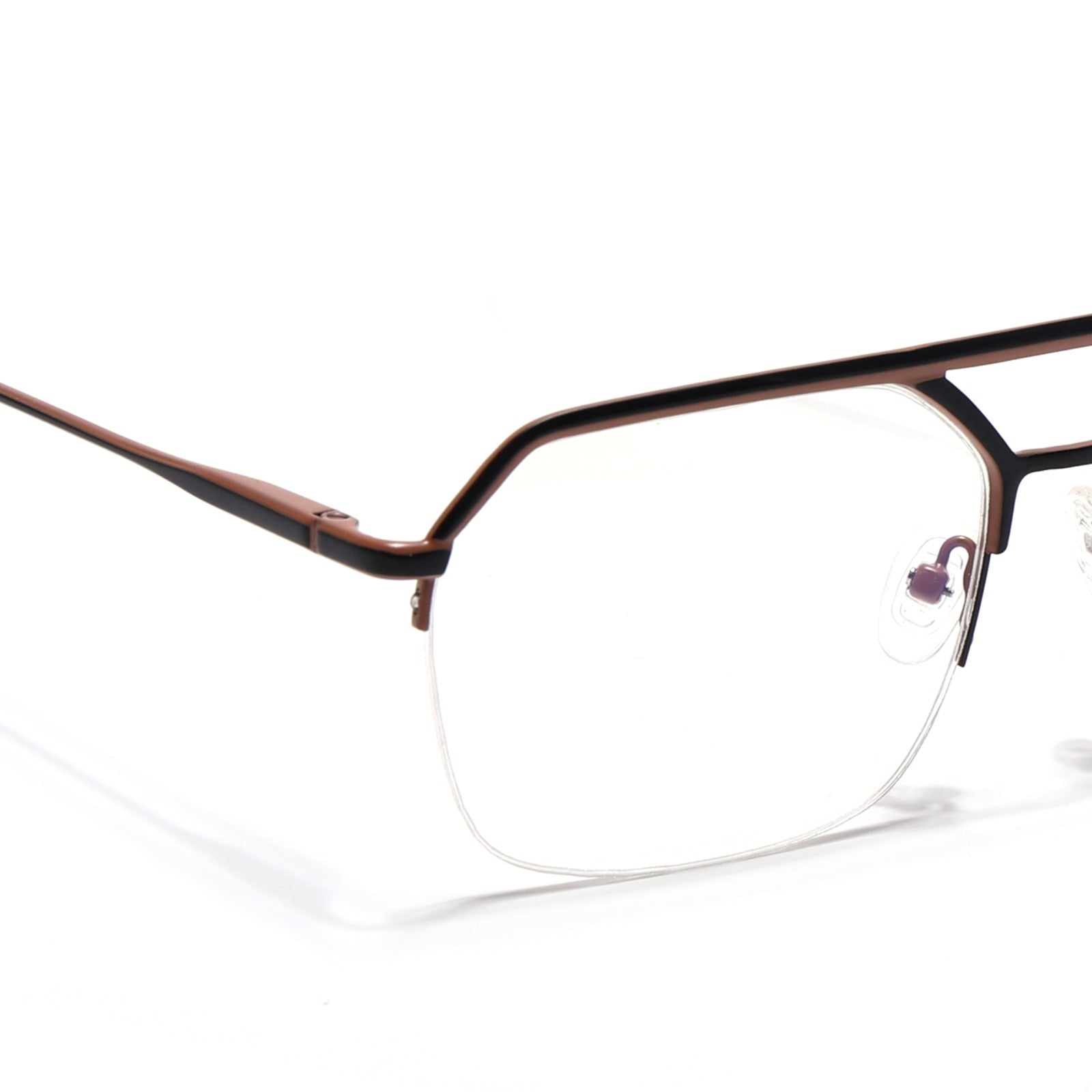 Voyage Blue & Brown Half Rim Eyeglasses for Men & Women (73017FMG7096-C4)