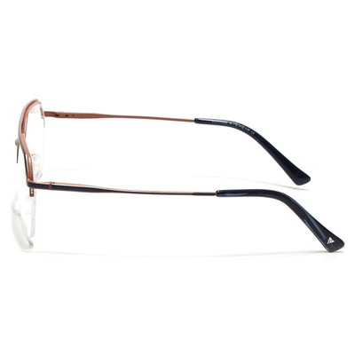 Voyage Blue & Brown Half Rim Eyeglasses for Men & Women (73017FMG7096-C4)