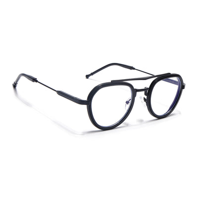 Voyage Objex Black Round Eyeglasses for Men & Women (7329FMG7057-C1)