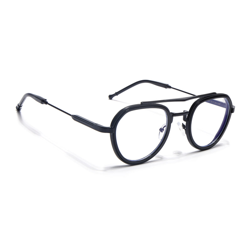 Voyage Objex Black Round Eyeglasses for Men & Women (7329FMG7057-C1)
