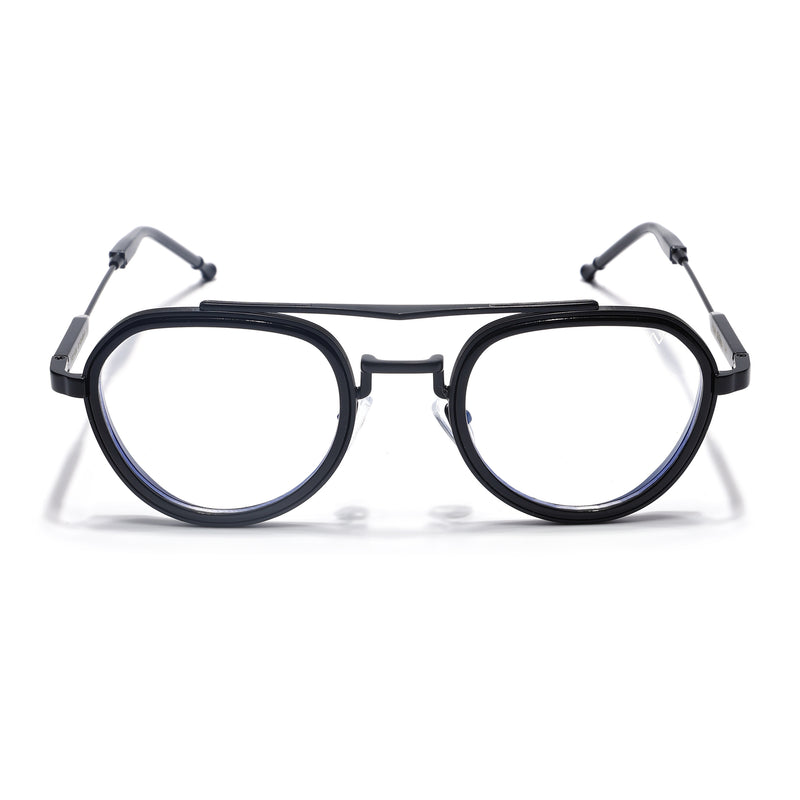 Voyage Objex Black Round Eyeglasses for Men & Women (7329FMG7057-C1)