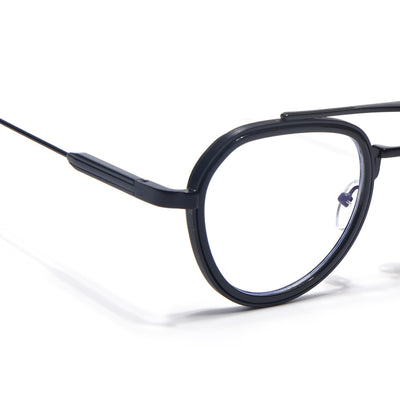 Voyage Objex Black Round Eyeglasses for Men & Women (7329FMG7057-C1)
