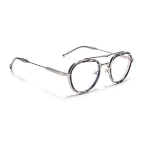 Voyage Objex Silver & Demi Grey Round Eyeglasses for Men & Women (7329FMG7059-C3)