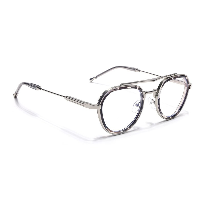 Voyage Objex Silver & Demi Grey Round Eyeglasses for Men & Women (7329FMG7059-C3)