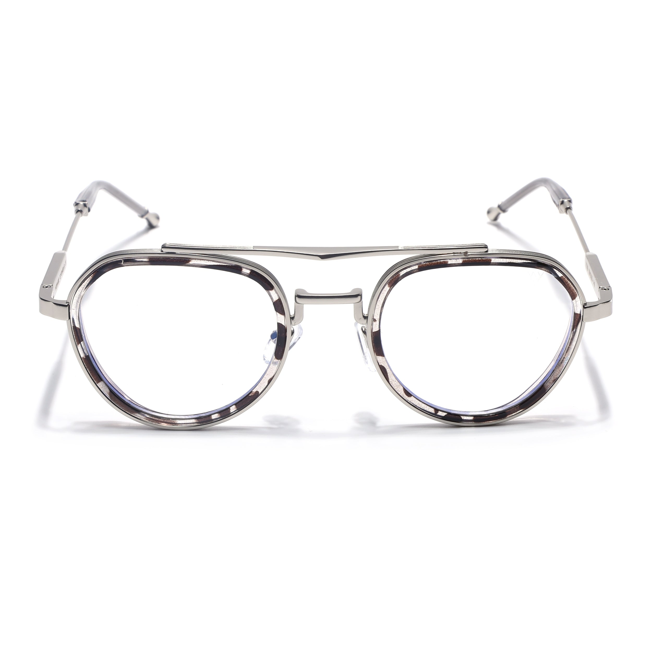 Voyage Objex Silver & Demi Grey Round Eyeglasses for Men & Women (7329FMG7059-C3)