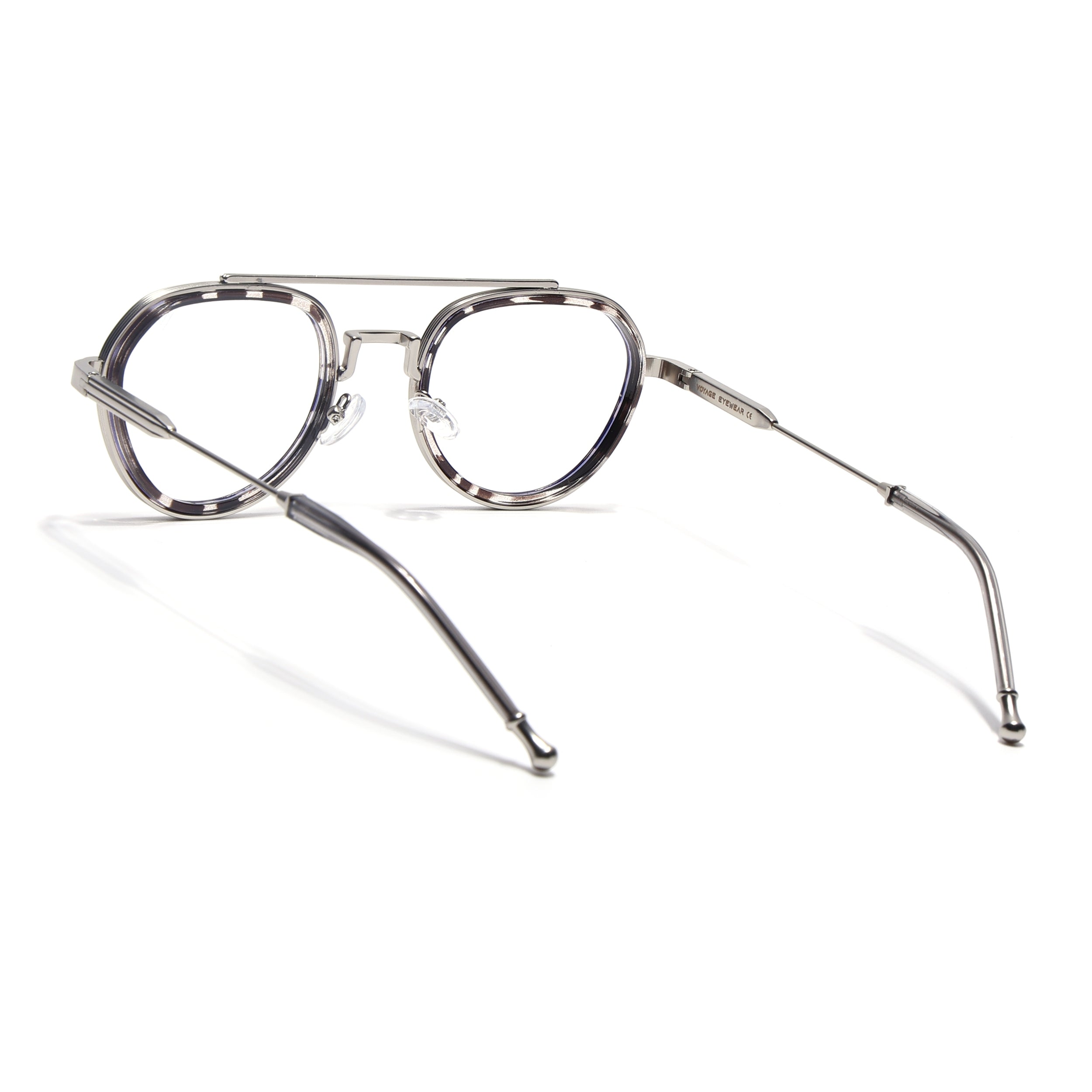 Voyage Objex Silver & Demi Grey Round Eyeglasses for Men & Women (7329FMG7059-C3)