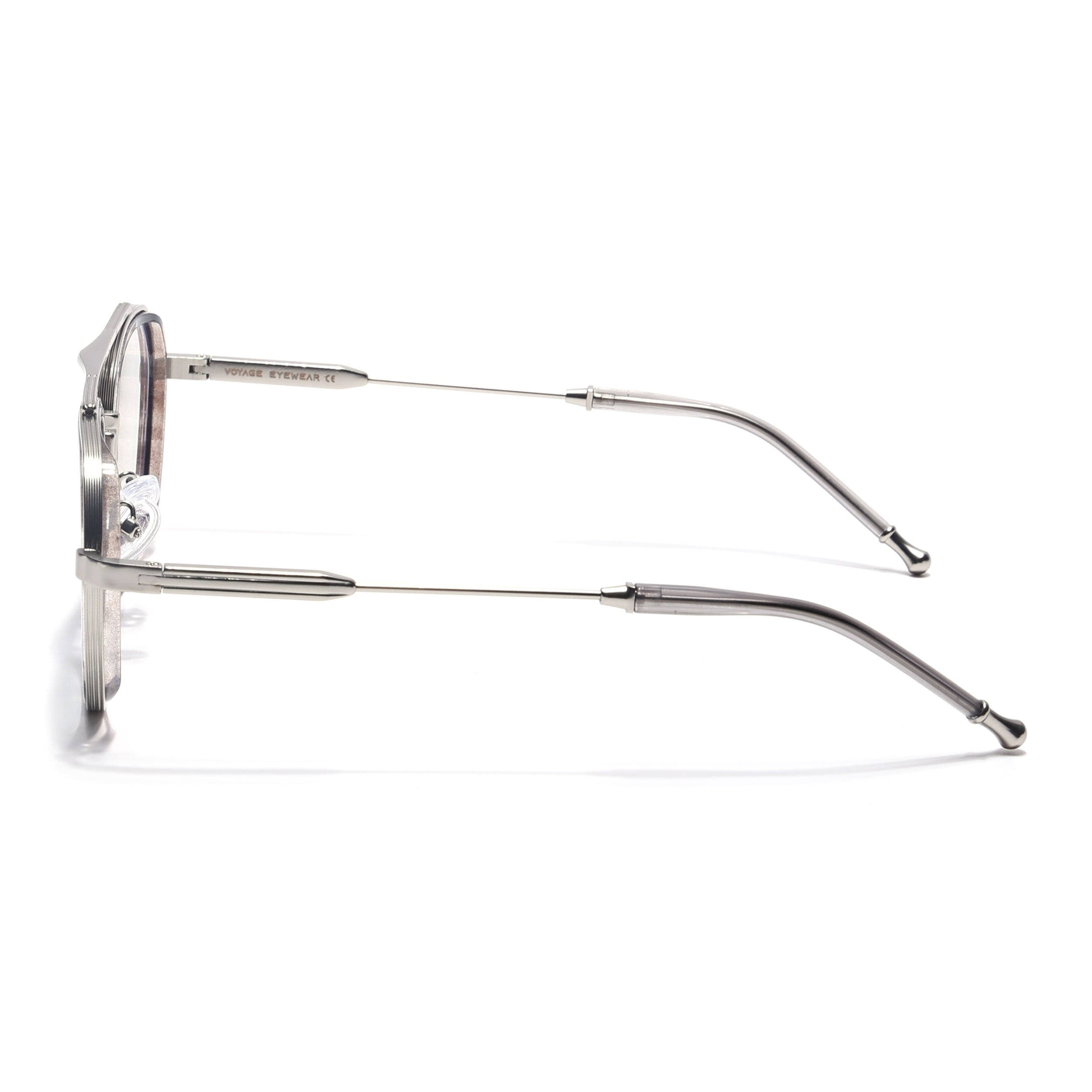 Voyage Objex Silver & Demi Grey Round Eyeglasses for Men & Women (7329FMG7059-C3)