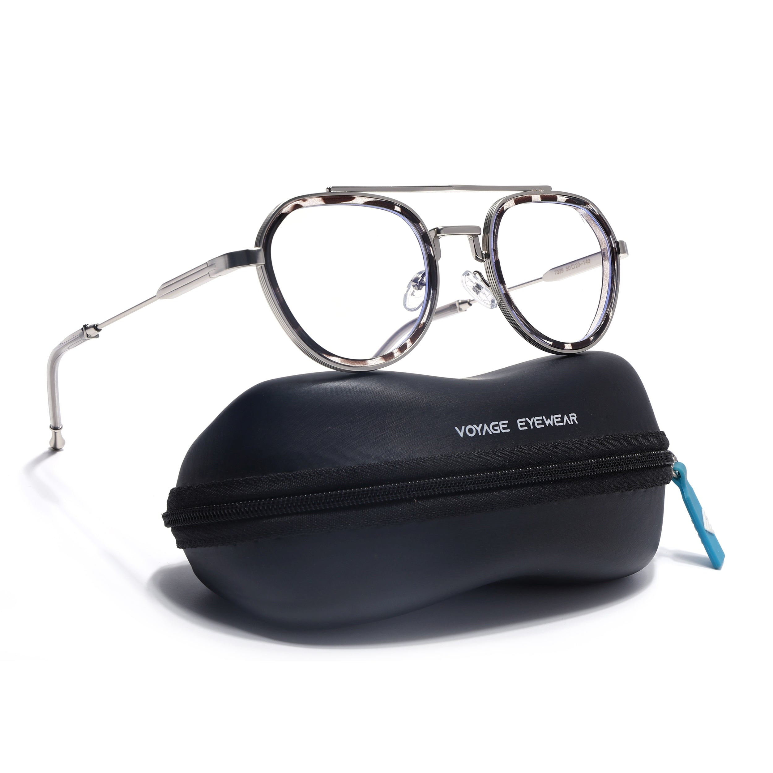 Voyage Objex Silver & Demi Grey Round Eyeglasses for Men & Women (7329FMG7059-C3)