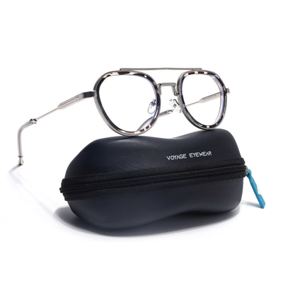Voyage Objex Silver & Demi Grey Round Eyeglasses for Men & Women (7329FMG7059-C3)