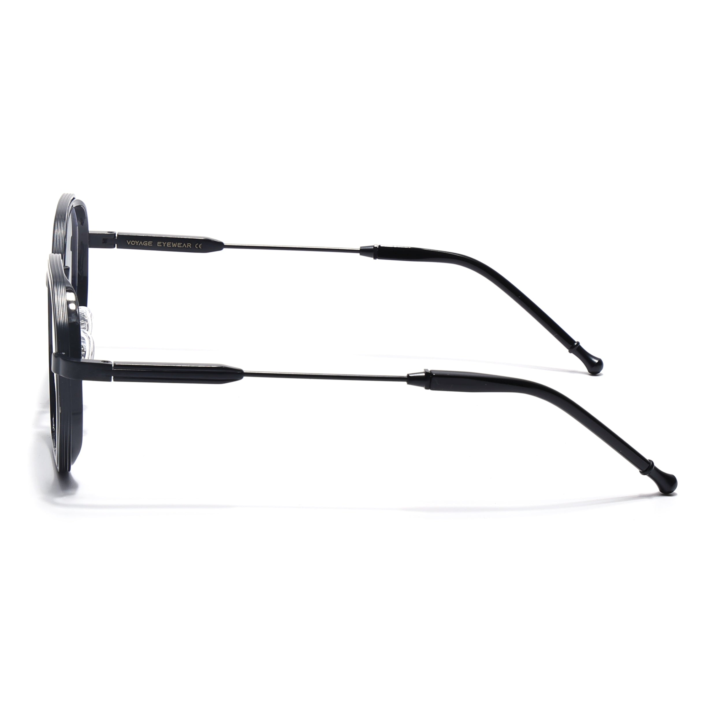 Voyage Black Hexagonal Eyeglasses for Men & Women (7330FMG7060-C1)