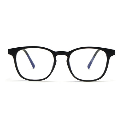 Round Clip-On Polarized Sunglasses for Men & Women (Clear Lens | Black Frame - PMG7361)