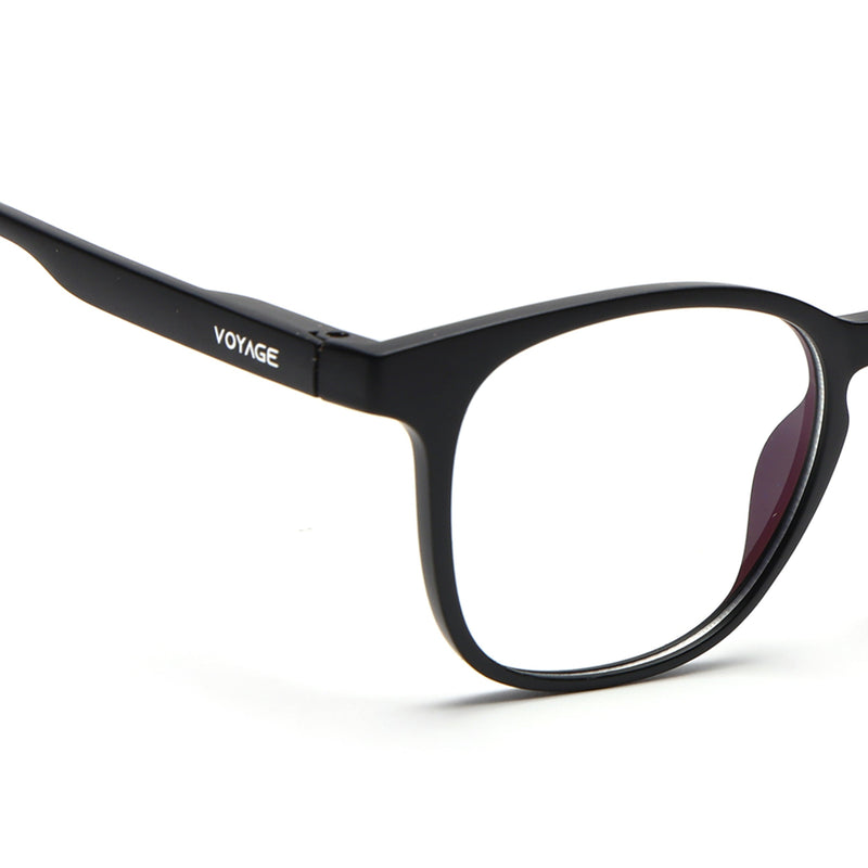 Round Clip-On Polarized Sunglasses for Men & Women (Clear Lens | Black Frame - PMG7361)