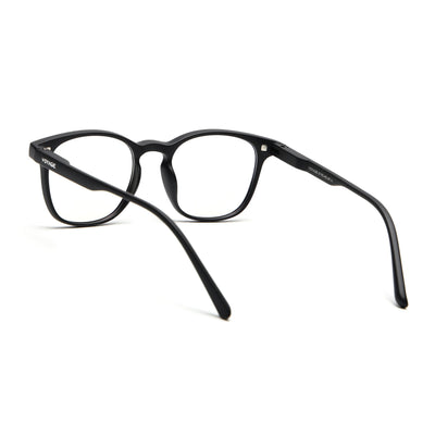 Round Clip-On Polarized Sunglasses for Men & Women (Clear Lens | Black Frame - PMG7361)