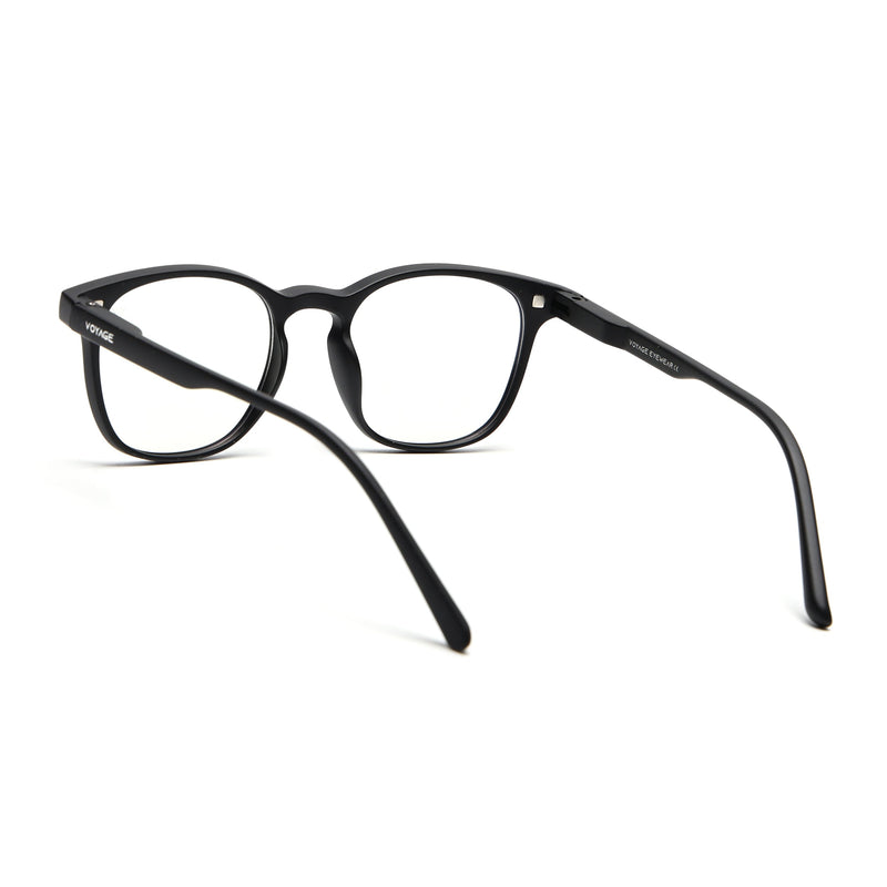 Round Clip-On Polarized Sunglasses for Men & Women (Clear Lens | Black Frame - PMG7361)