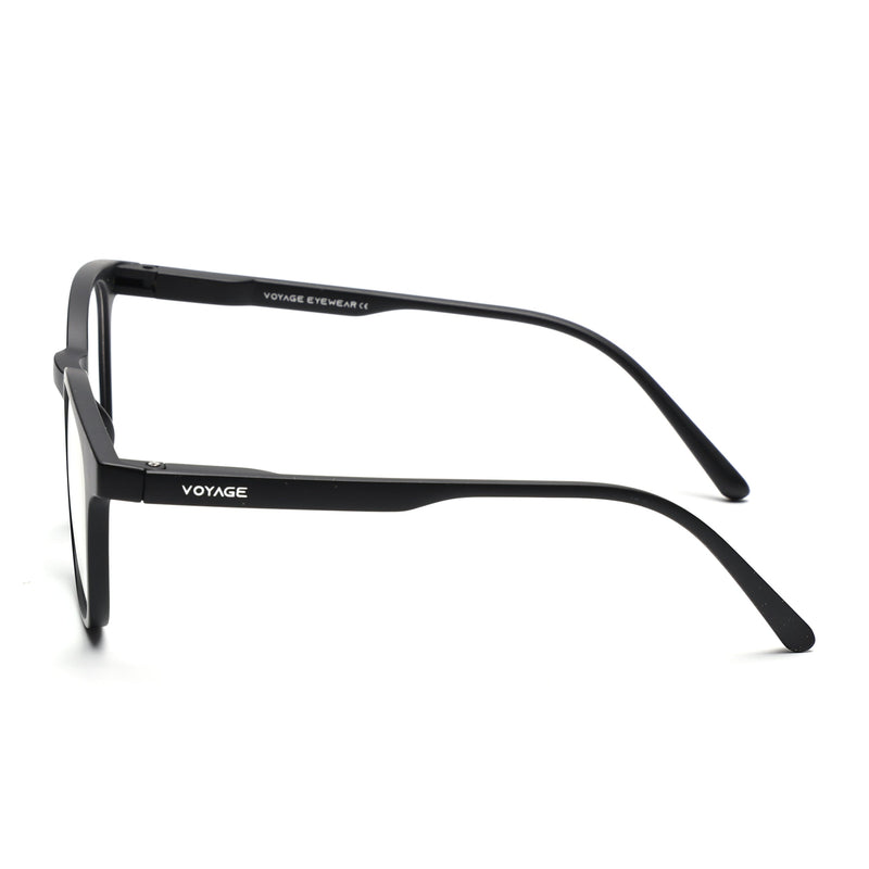 Round Clip-On Polarized Sunglasses for Men & Women (Clear Lens | Black Frame - PMG7361)