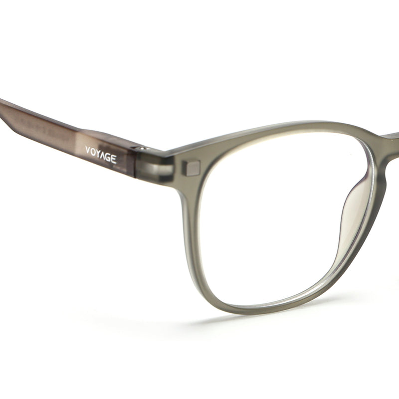 Round Clip-On Polarized Sunglasses for Men & Women (Clear Lens | Grey Frame - PMG7362)