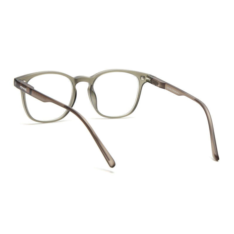 Round Clip-On Polarized Sunglasses for Men & Women (Clear Lens | Grey Frame - PMG7362)