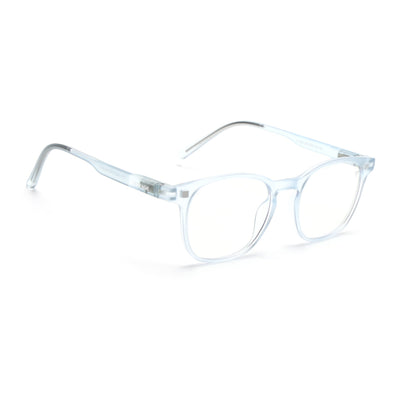 Round Clip-On Polarized Sunglasses for Men & Women (Clear Lens | Aqua Frame - PMG7365)