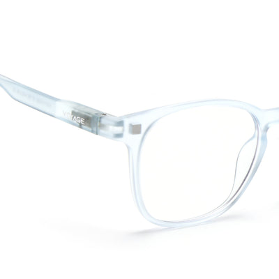 Round Clip-On Polarized Sunglasses for Men & Women (Clear Lens | Aqua Frame - PMG7365)