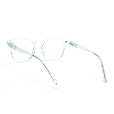 Round Clip-On Polarized Sunglasses for Men & Women (Clear Lens | Aqua Frame - PMG7365)