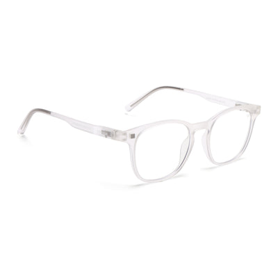 Round Clip-On Polarized Sunglasses for Men & Women (Clear Lens | Transparent Frame - PMG7366)