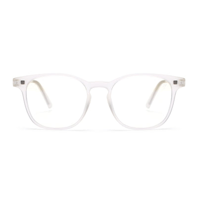 Round Clip-On Polarized Sunglasses for Men & Women (Clear Lens | Transparent Frame - PMG7366)