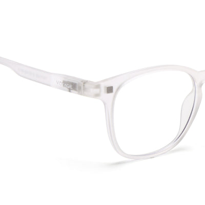 Round Clip-On Polarized Sunglasses for Men & Women (Clear Lens | Transparent Frame - PMG7366)