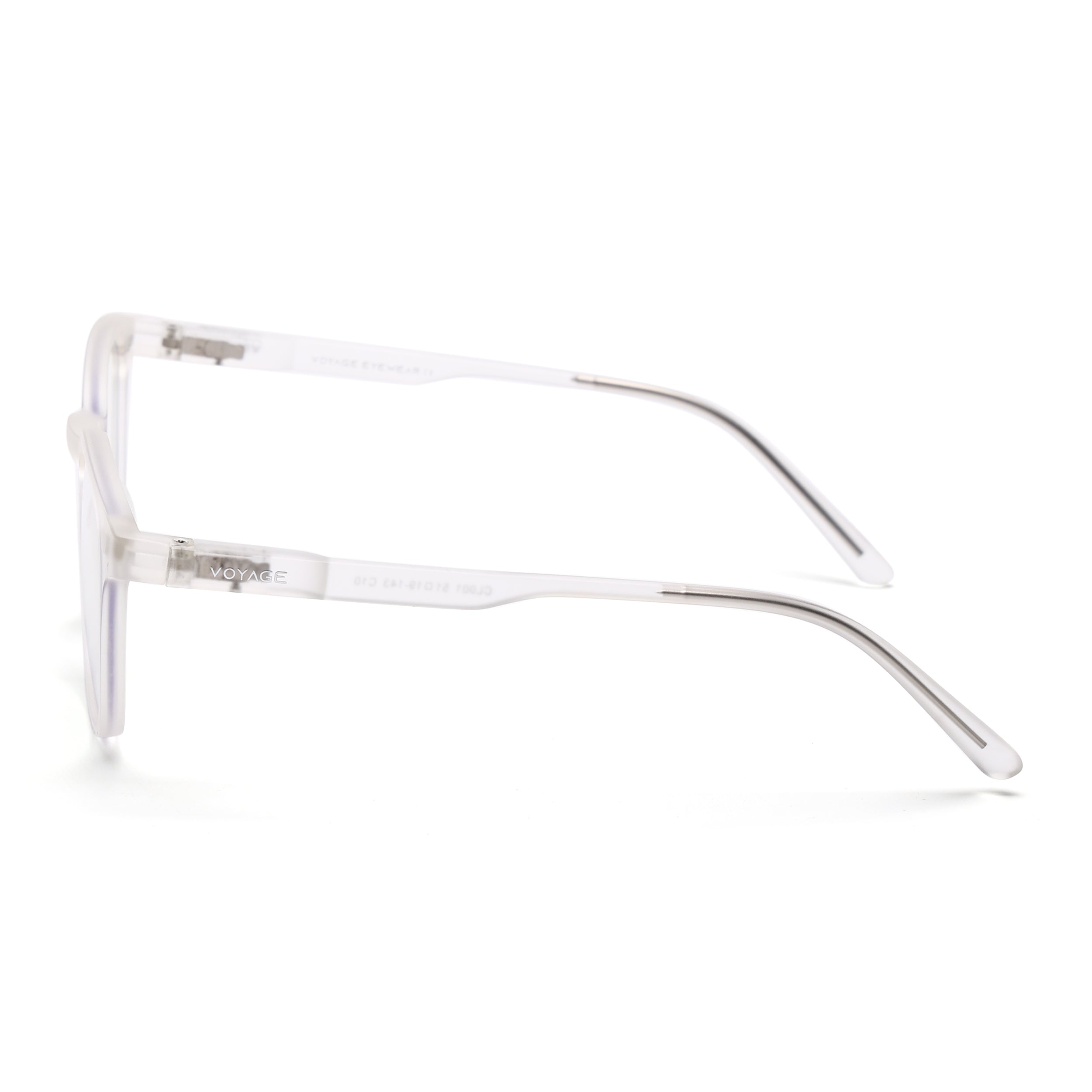 Round Clip-On Polarized Sunglasses for Men & Women (Clear Lens | Transparent Frame - PMG7366)