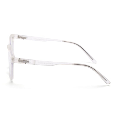 Round Clip-On Polarized Sunglasses for Men & Women (Clear Lens | Transparent Frame - PMG7366)