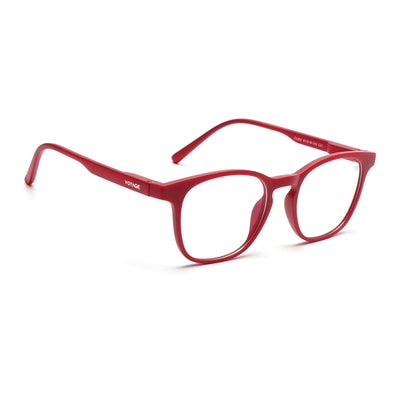 Round Clip-On Polarized Sunglasses for Men & Women (Clear Lens | Red Frame - PMG7367)