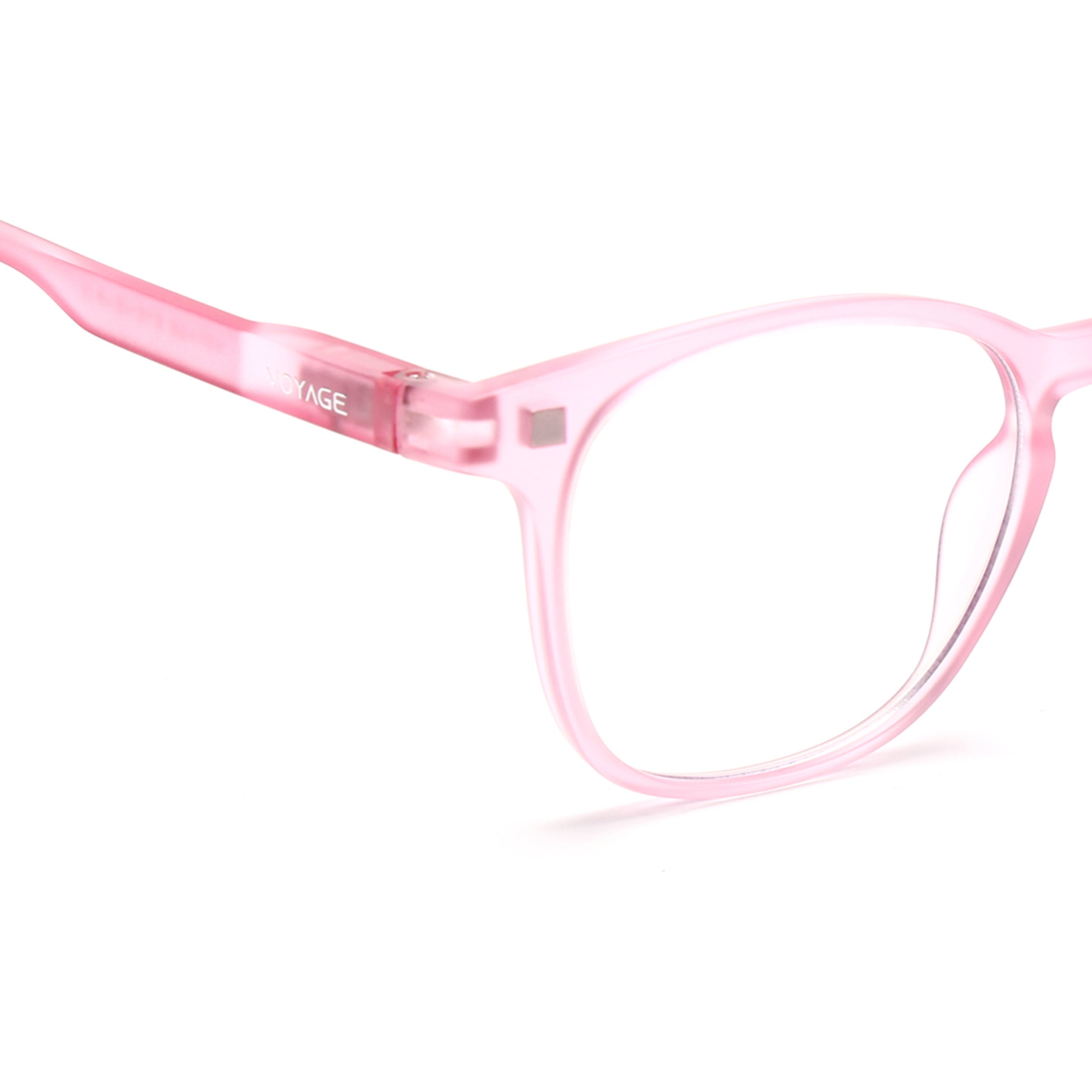 Round Clip-On Polarized Sunglasses for Men & Women (Clear Lens | Pink Frame - PMG7368)