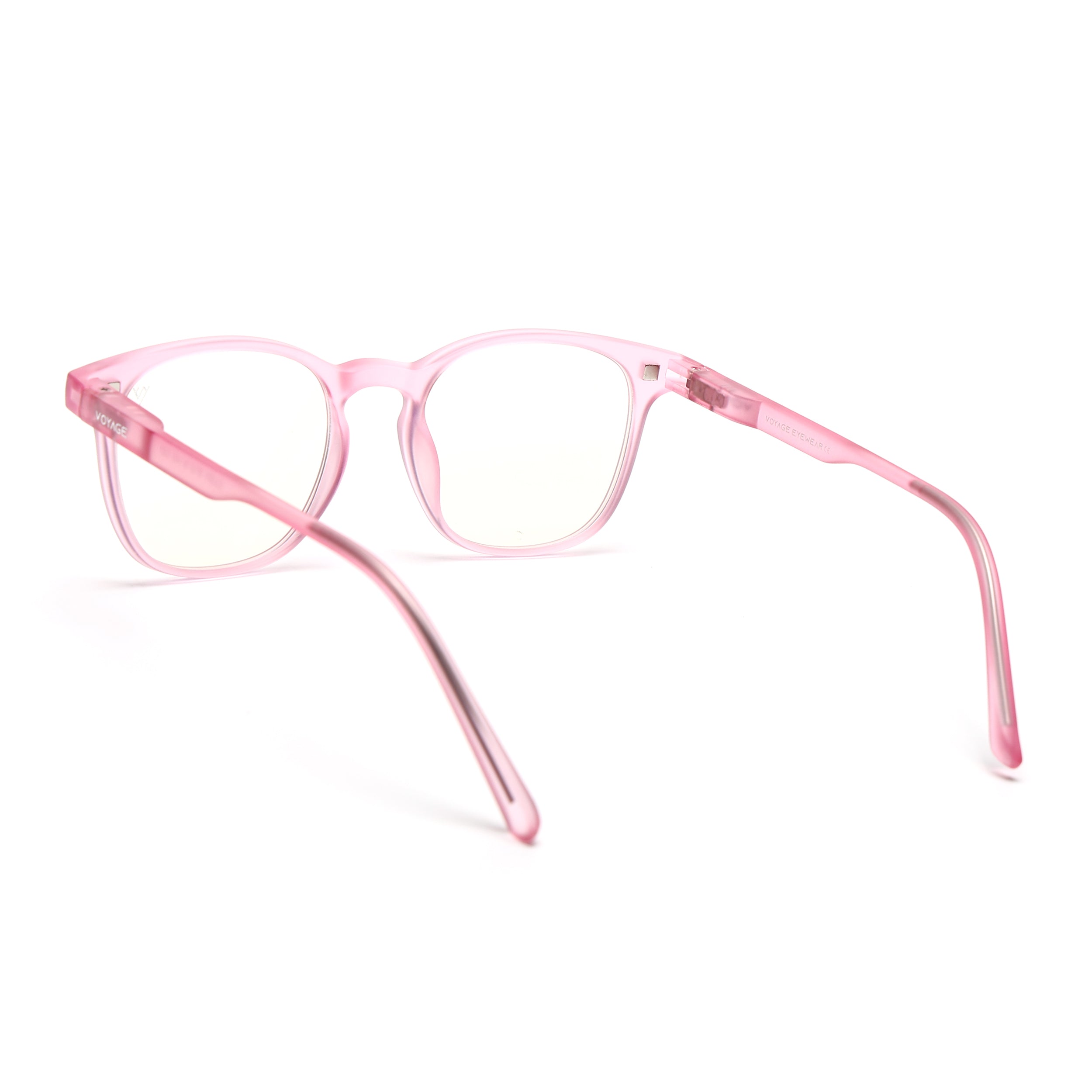 Round Clip-On Polarized Sunglasses for Men & Women (Clear Lens | Pink Frame - PMG7368)