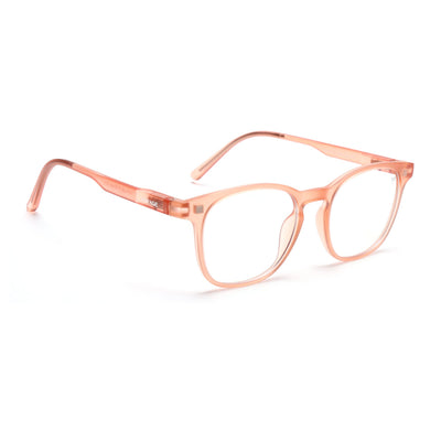 Round Clip-On Polarized Sunglasses for Men & Women (Clear Lens | Peach Frame - PMG7369)