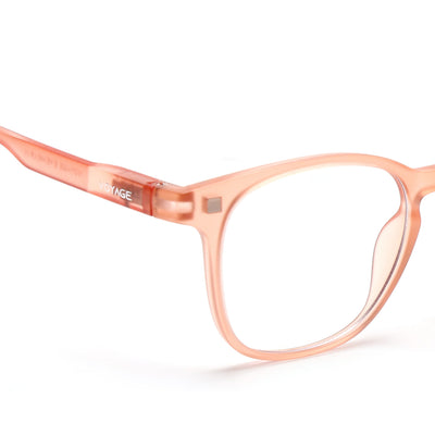 Round Clip-On Polarized Sunglasses for Men & Women (Clear Lens | Peach Frame - PMG7369)