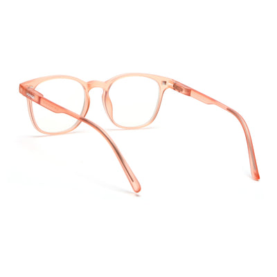 Round Clip-On Polarized Sunglasses for Men & Women (Clear Lens | Peach Frame - PMG7369)